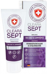 ClearaSept Зубная паста SEA SАLT & LAMINARIA «Реминерализация и отбеливание