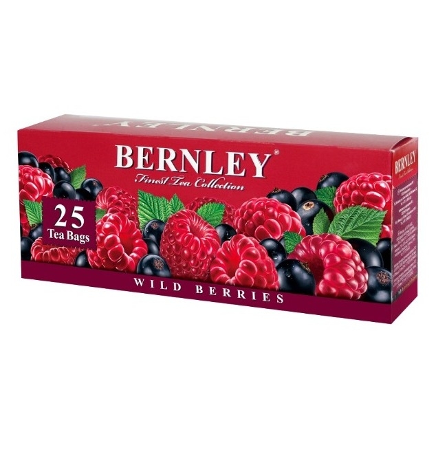 Чай Bernley Wild Berries с малиной, черникой и вербеной - Вкусный, лёгкий, освежающий, ароматный напиток