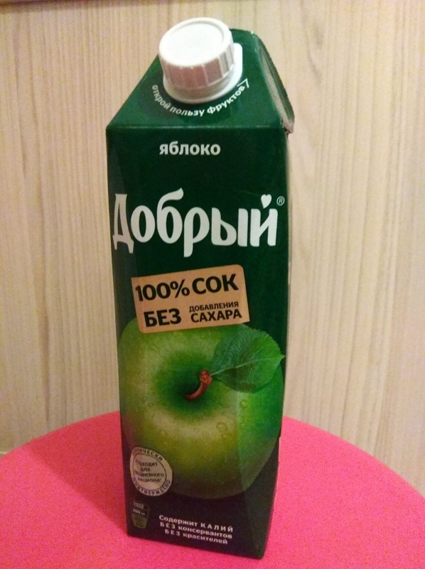 Сок Добрый, Яблоко - Калорий минимум, а удовольствия максимум.