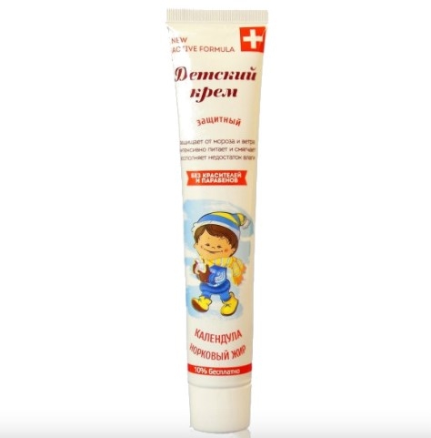Актив Формула: Крем детский "Защитный" с календулой и норковым жиром - Моя кожа очень капризная, пользуюсь только детскими кремами.