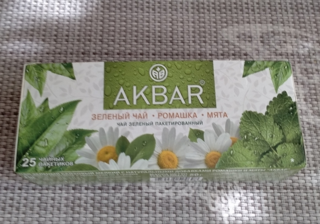 Чай Akbar зеленый «Ромашка и Мята» - Хороший зеленый чай с мятным ароматом