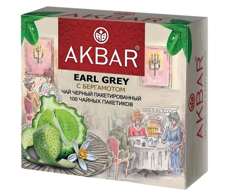 Чай Akbar Earl Grey «Граф Грей» в пакетиках - Чай Akbar Earl Grey-черный  мелкий с ароматом бергамота