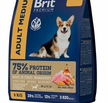 Brit Premium Dog Adult Medium с курицей для взрослых собак средних пород - У меня собака средней породы.