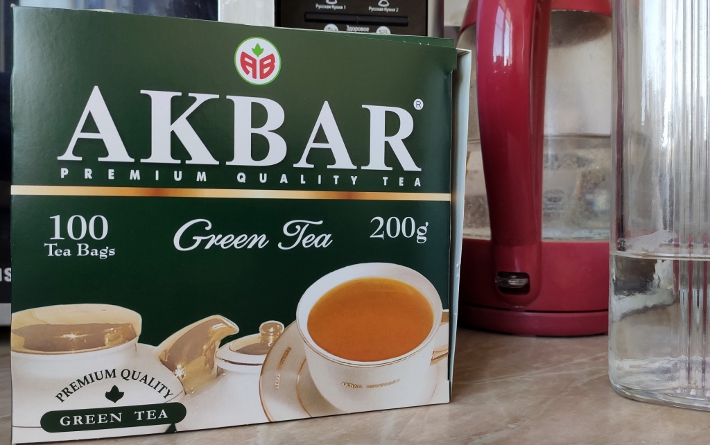 Чай Akbar Зеленый Китайский 100 пакетов - Ароматный зеленый чай