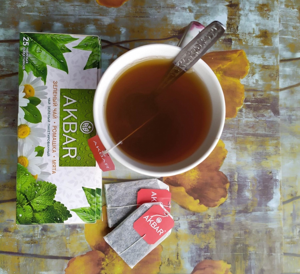 Чай Akbar зеленый «Ромашка и Мята» - Целебные свойстве зеленого чая Акбар Ромашка и Мята