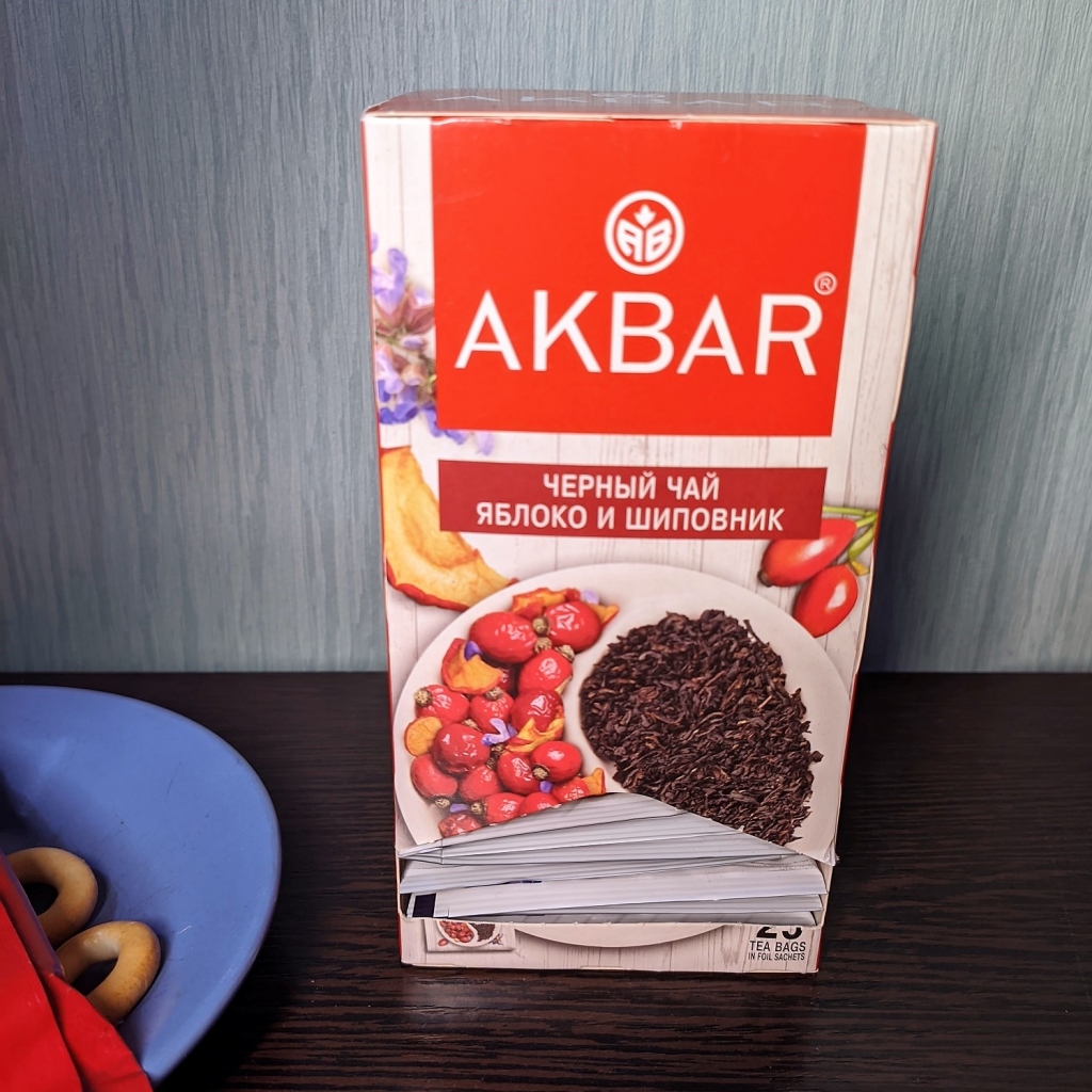 Чай черный Akbar "Яблоко и Шиповник", 25 конв - Оригинальный ароматный чай