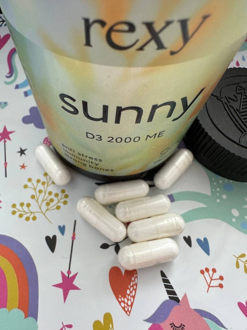 Витамины Rexy Sunny Витамин Д3, (D3 2000 ME), витаминный комплекс для иммунитета метаболизма, нервно - Витамин D3 Rexy sunny 2000 ME. Профилактика дефицита витамина D3